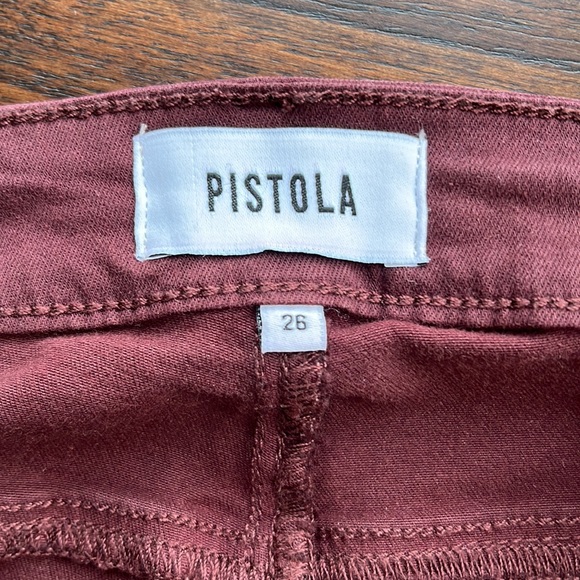 Pistola - Maroon / Burgundy |  Zipper Detail Mid-Rise Skinny Jean- Size: 26 - Picture 8 of 11